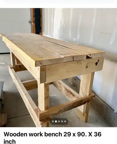 NEW PRICE !!!!  Heavy Duty Wooden Workbench. O.B.O, View more