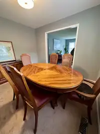 Cherrywood Dining Set with Extendable Table and Six Chairs
