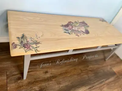 Refinished Solid Hardwood Coffee Table, View more