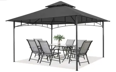 MASTERCANOPY Seasonal Steel Gazebo/Canopy, 10'x12', Grey - NEW, View more