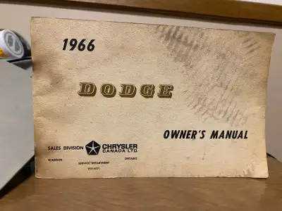 This is a vintage 1966 Dodge Owner's Manual, a true collector's item for classic car enthusiasts. Be...