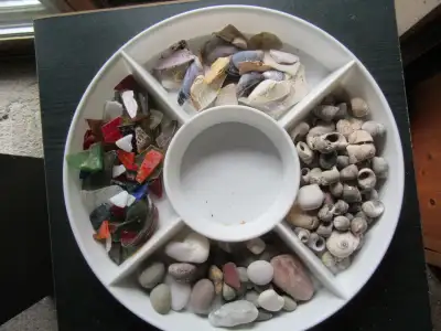 STONES, SHELLS, GLASS PIECES - for crafting or decor!!!!, View more