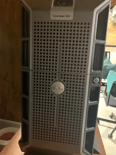 Beautiful dell power edge server, it comes with a bunch of manuals, case, motherboard, PSU, stabiliz...