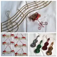 5 Lots of Vintage 1970's Musical Christmas Ornaments from Sears