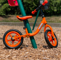 Orange balance bike 12", brand new
