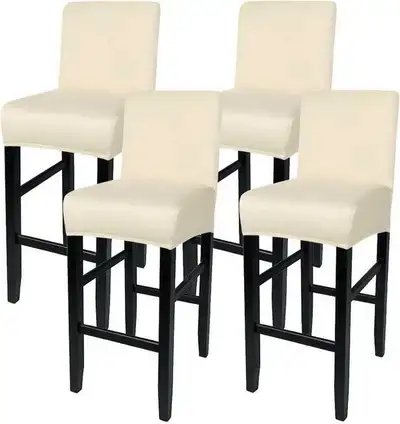 SearchI Stretch Bar Stool Covers Set of 4 Beige Stretch, View more