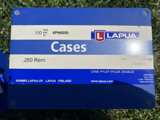 LAPUA 260 Rem Cases - Unfired  in Fishing, Camping & Outdoors in Lloydminster - Image 4