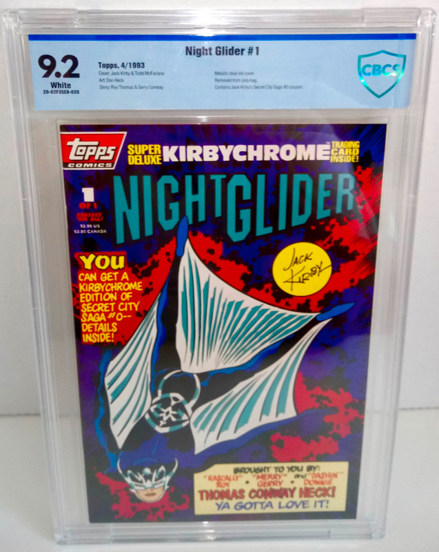 Night Glider 1 CBCS 9.2 Topps 1993 Jack Kirby Incls NM+ KirbyChr dans Bandes dessinées  à Ville de Montréal