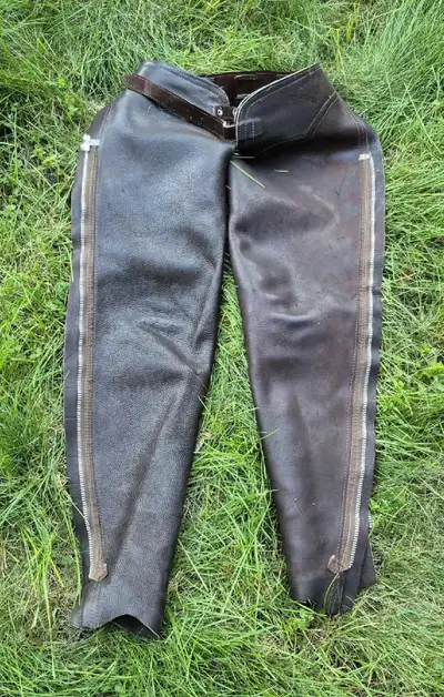 Chaps équestre style western. Brown leather chaps., View more