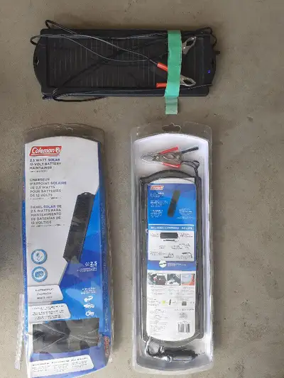 Coleman 2 Watt, 12-Volt Solar Battery Maintainer brand new set -- $20 used one -- $15 Ideal for main...