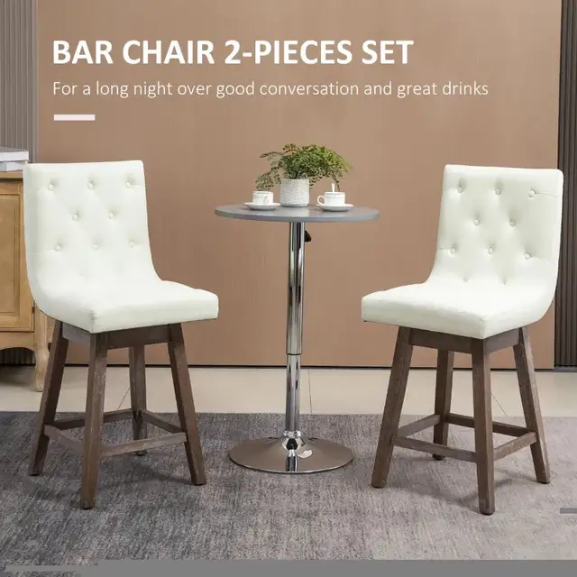 Swivel Bar Chairs, 25.5" High Fabric Tufted  in Chairs & Recliners in Markham / York Region - Image 5