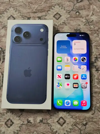 Blue iPhone 17 Pro Max 1TB - Warranty Sep 2026 - Apple receipt, View more