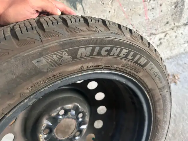 Michelin X-ICE SNOW winter tires with steel rims. Slightly used ...