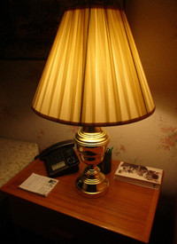 Rare Vintage Brass Desk Lamp, 27" high with lampshade
