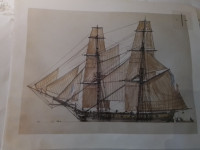 Lithographies de bateaux de pêche 19e et 20e siècles