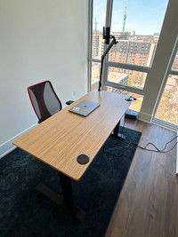 "Fully" Desk with Jarvis black frame up/down