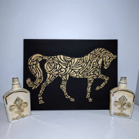 Original acrylic embossed horse  painting 