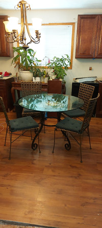 Glass table and 4 chairs