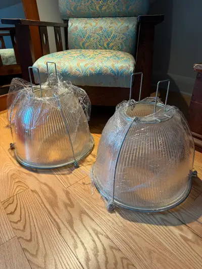 Vintage industrial pendant globes, View more