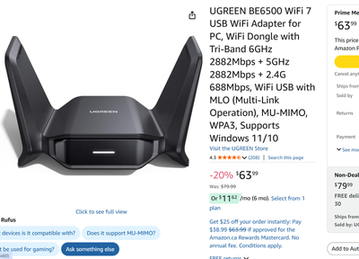 UGREEN BE6500 WiFi 7 USB WiFi Adapter for PC, Windows 11/10, View more