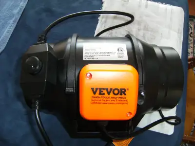 Brand new in the box 6 in Vevor inline fan. Has adjustable fan speed. $110.00