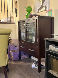 China cabinet with sliding door and drawers for storage 