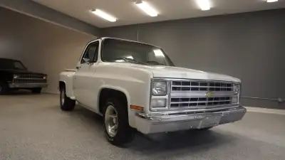 Meet Albina — 1987 Chevrolet C10 Short Box StepSide “Classic American Muscle” with a fresh modern to...