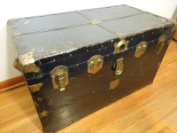Antique 1930s “Lion Brand” Steam Trunk Chest-Delivery available!