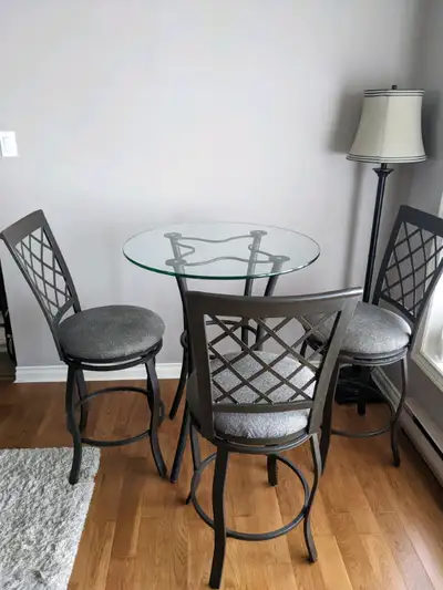 This Brown Bistro Table is in excellent condition and can be yours right away.The stools as shown in...