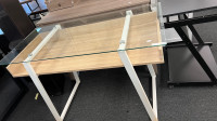 Elegant computer desk office table glass top