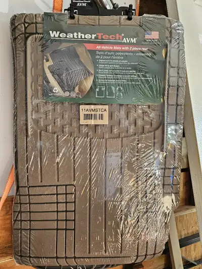 Universal Cut to Fit Car Floor Mats by WeatherTech part #AVM11AVMSTCA, tan in colour