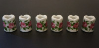 6 Vintage Miniature Rose Candle Holders - Germany