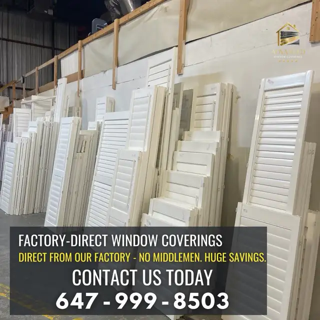 NO MIDDLEMAN. WHOLESALE PRICES! BLINDS SHUTTERS FACTORY DIRECT! in Window Treatments in City of Toronto - Image 5