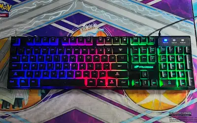 stgaubron wired gaming keyboard RGB backlight raised keys , View more