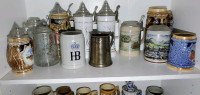 Beer steins and mugs from collection. Parting ways