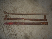 * 2 Large Antique Hand  Forged Hinges *