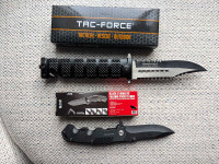 Tac force spring loaded knife with a mini one