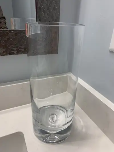 All these home decor items for one price: 1. Glass clear cylinder tall vase. Size 12” height x 5” di...