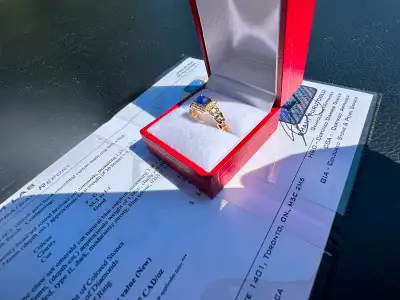#794 / #872- 14kt Gold, Sapphire & Diamond Ring, Size 7, View more
