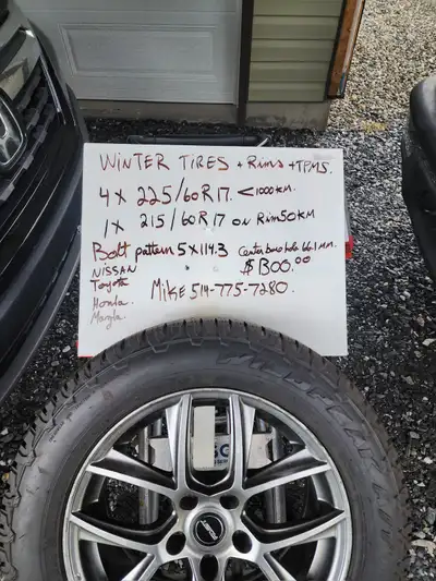 4x 225/60r17 < 1000km on rims 1x 215/60r17 < 50km on rims