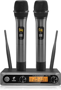 TONOR Wireless Microphone Metal Dual Professional UHF Cordless
