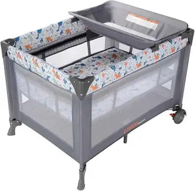 LIVINGbasics Portable Baby Playard and Changing Table, View more
