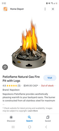 Napoleon natural gas fire pit with logs