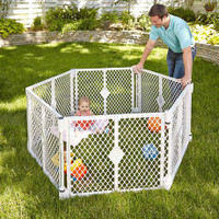 North States 6-Panel Easy To Use Baby Gate Plastic Superyard