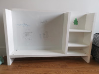 Ikea white board desk shelves 