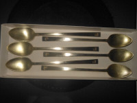 Set of 6 Montreal Olympics 1976 EP Brass 7.5" Long Spoons