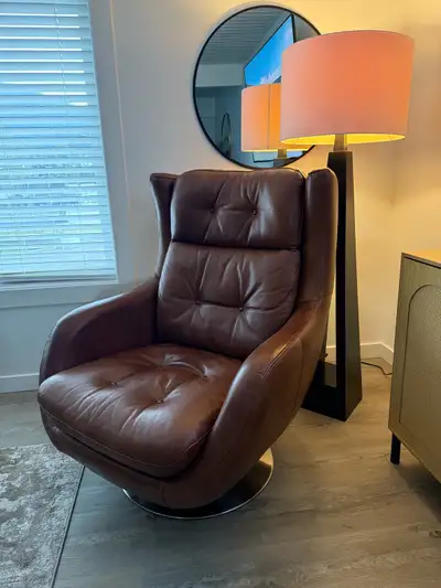 genuine leather swivel chair., View more