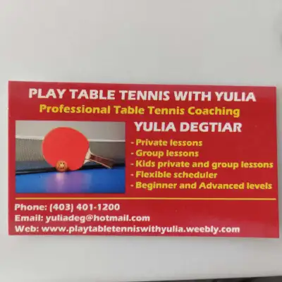 table tennis lessons , View more
