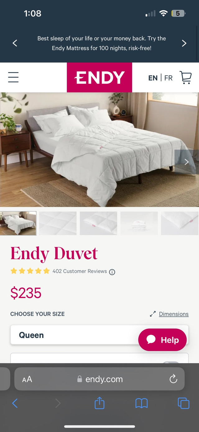 Endy duvet cover king size  in Bedding in City of Toronto