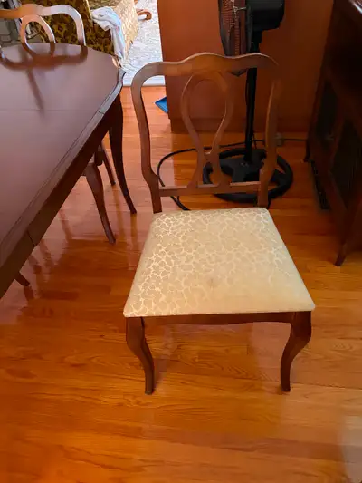 Older Antique solid wood table with china cabinet and more, View more